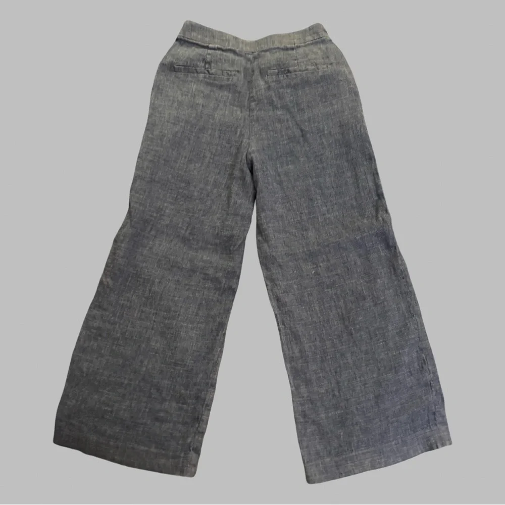 CLUB MONACO Wide Leg Linen-Blend Pants in Heather Gray Size 4 - Picture 4 of 15